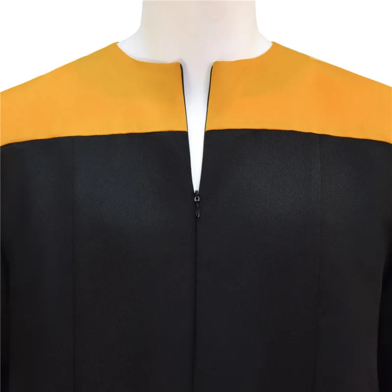 DS9 Uniform Jumpsuit Yellow Star Deep Space Nine Duty Cosplay Jumpsuit ACcosplay