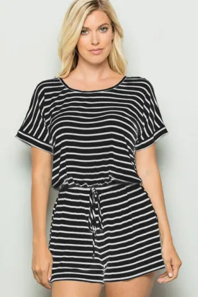 Easy Breezy Striped Short Sleeve Romper