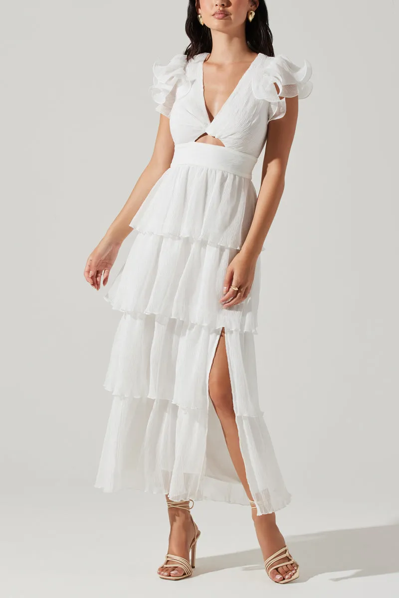 Emporia Pleated Tiered Midi Dress