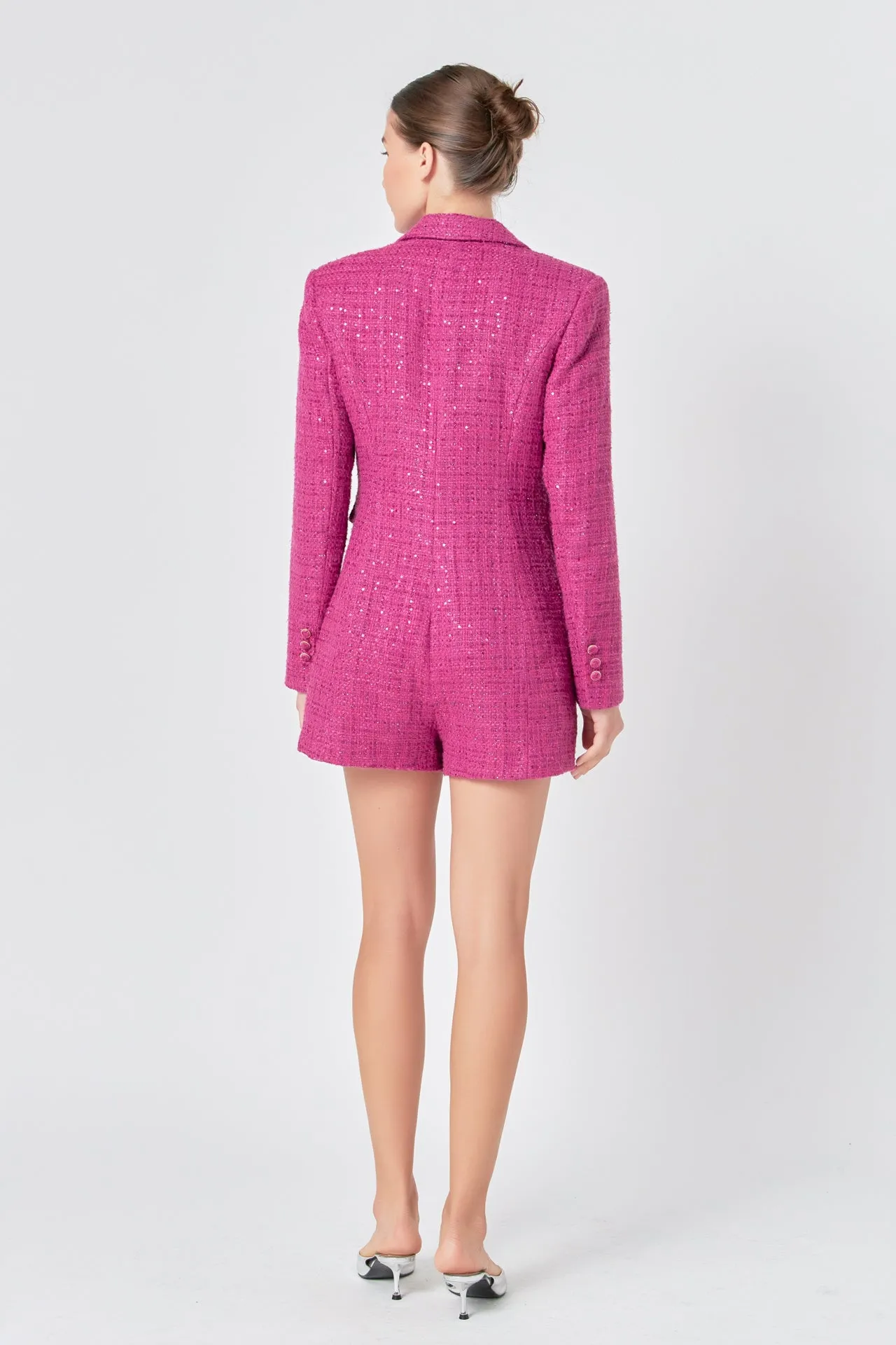 Endless Rose - Premium Sequin Tweed Blazer Romper