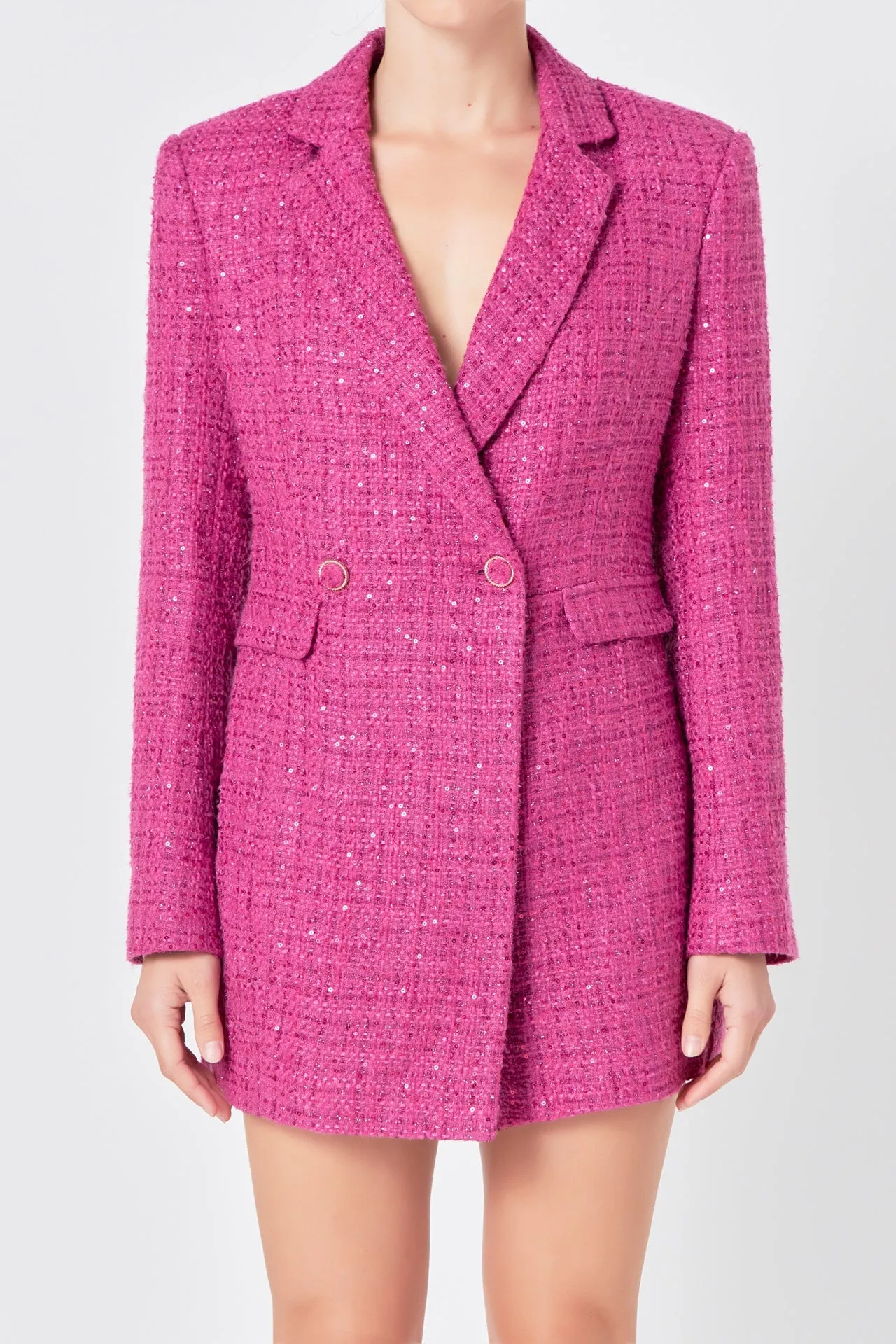 Endless Rose - Premium Sequin Tweed Blazer Romper