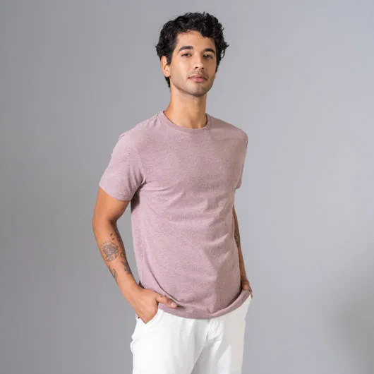 Faded Russet Light Maroon Round Neck T-shirt