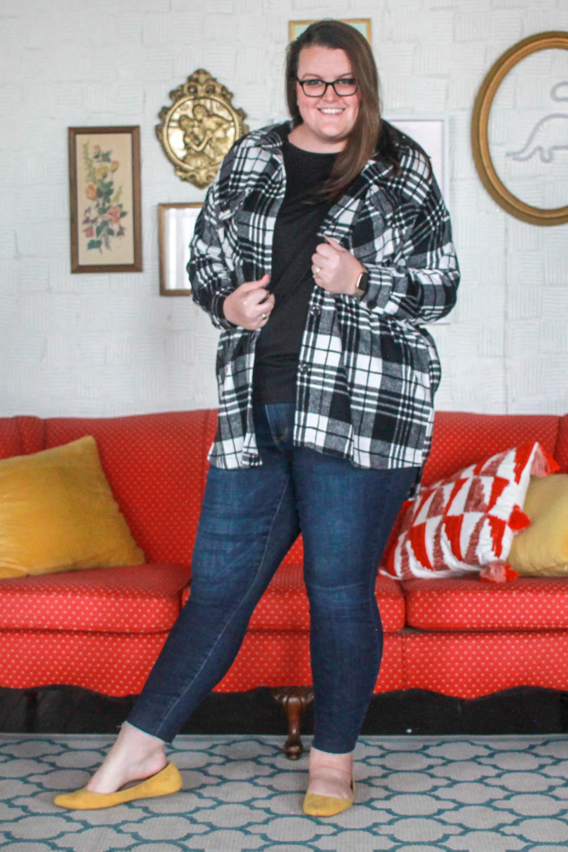 Fall Plaid Shacket, Black