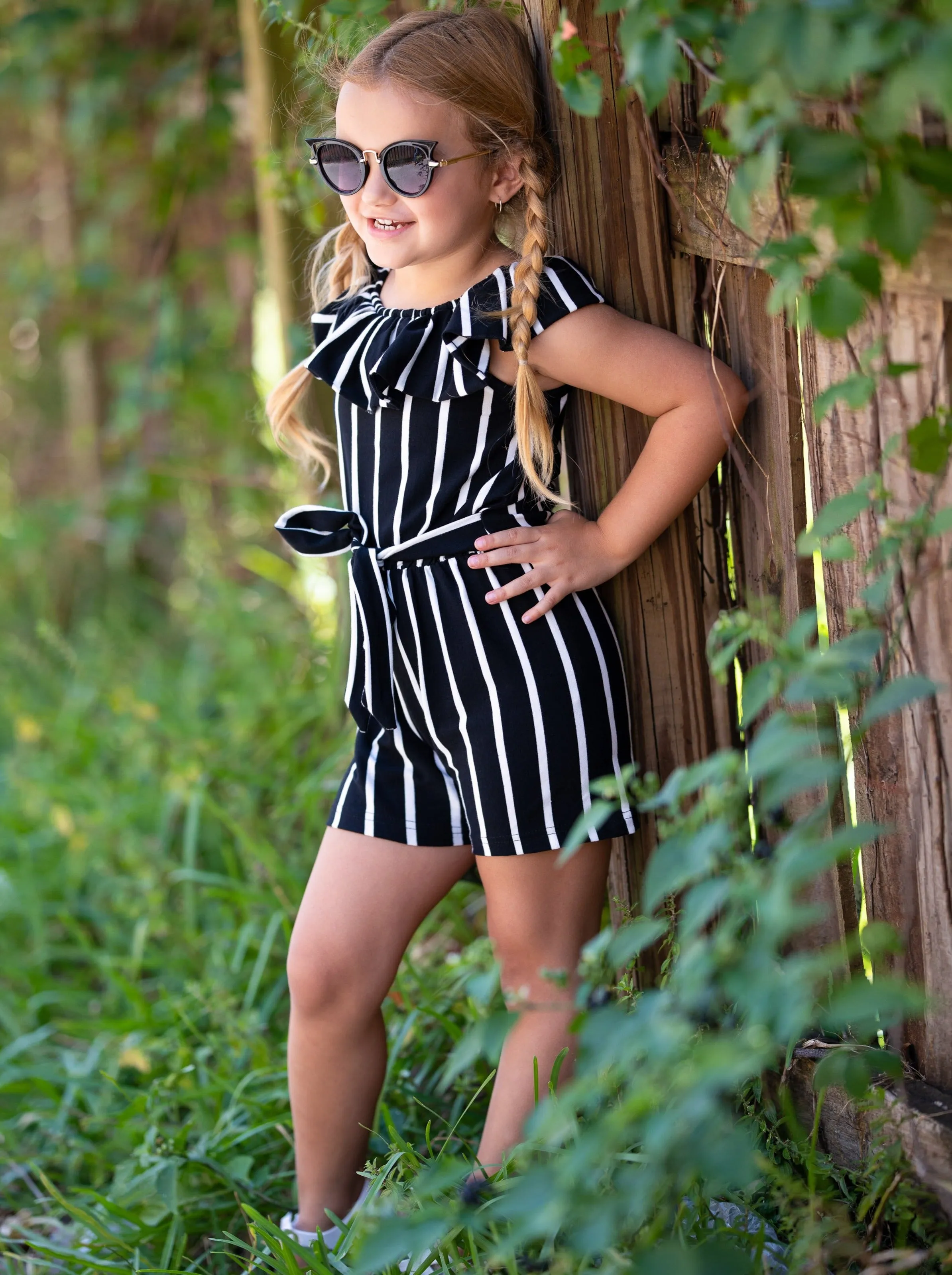 Fashion Fun Striped Ruffle Romper