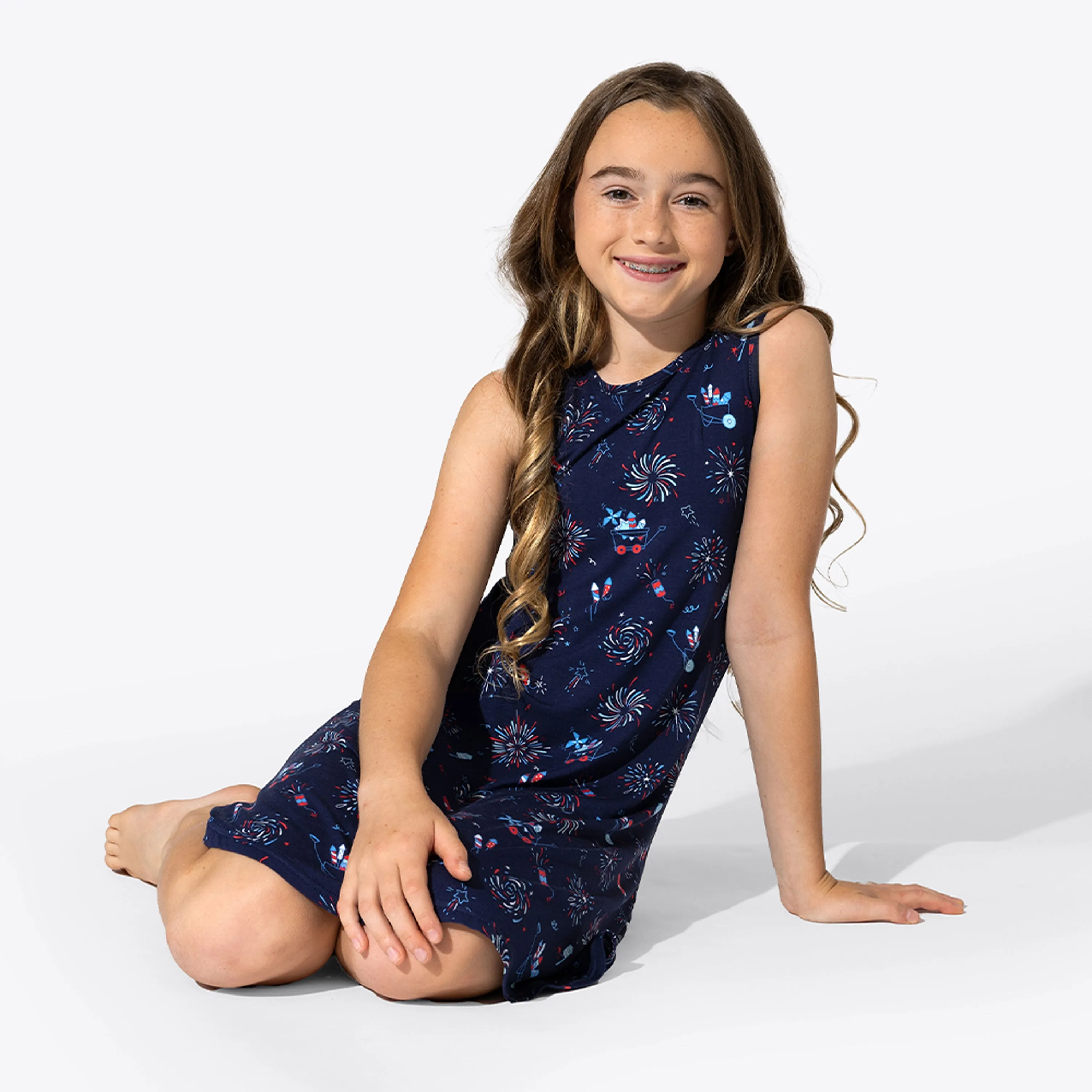 Fireworks Bamboo Girls' Sleeveless Dress