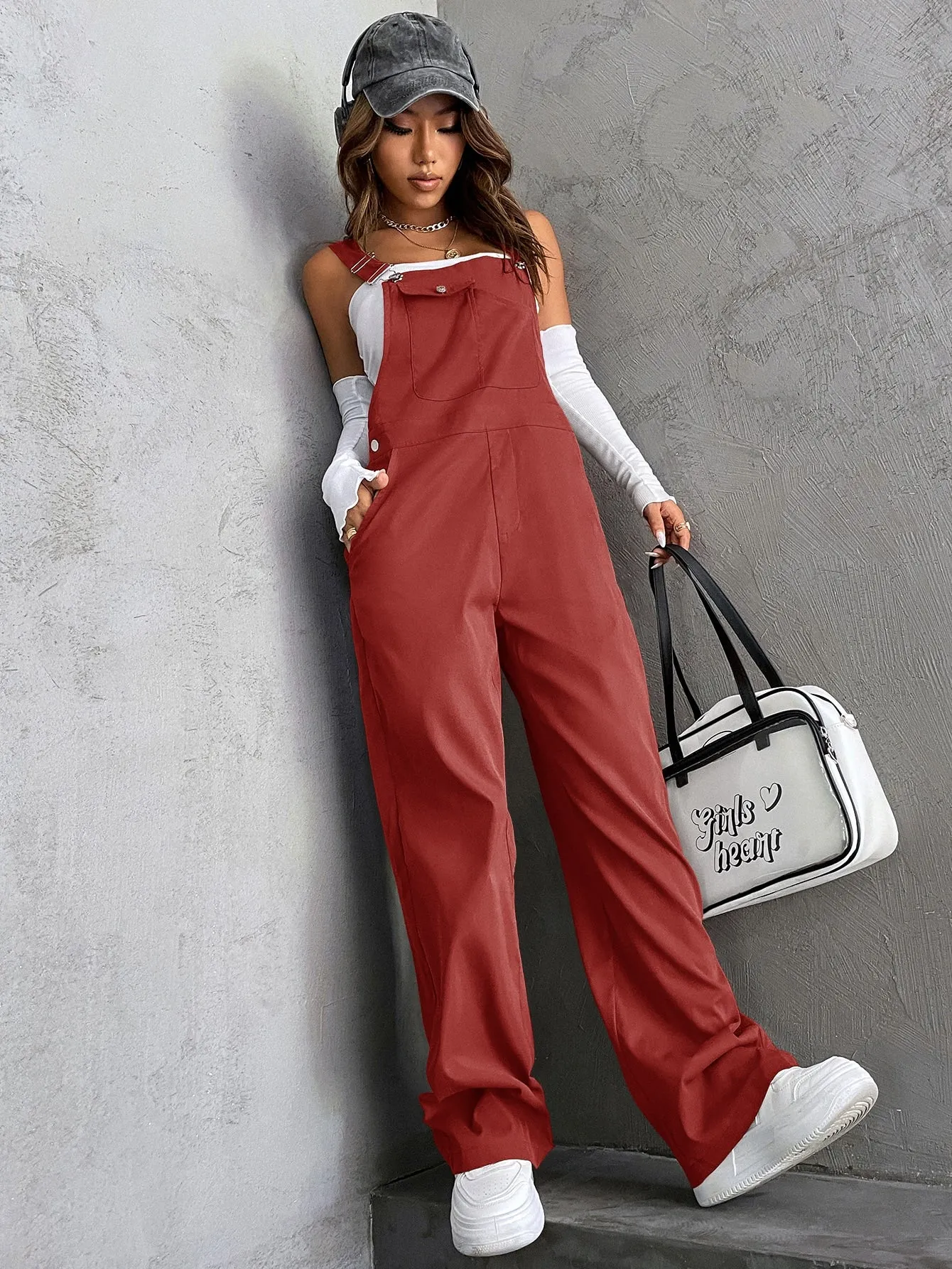 Flap Pocket Overall Jumpsuit Without Tube Top SS23