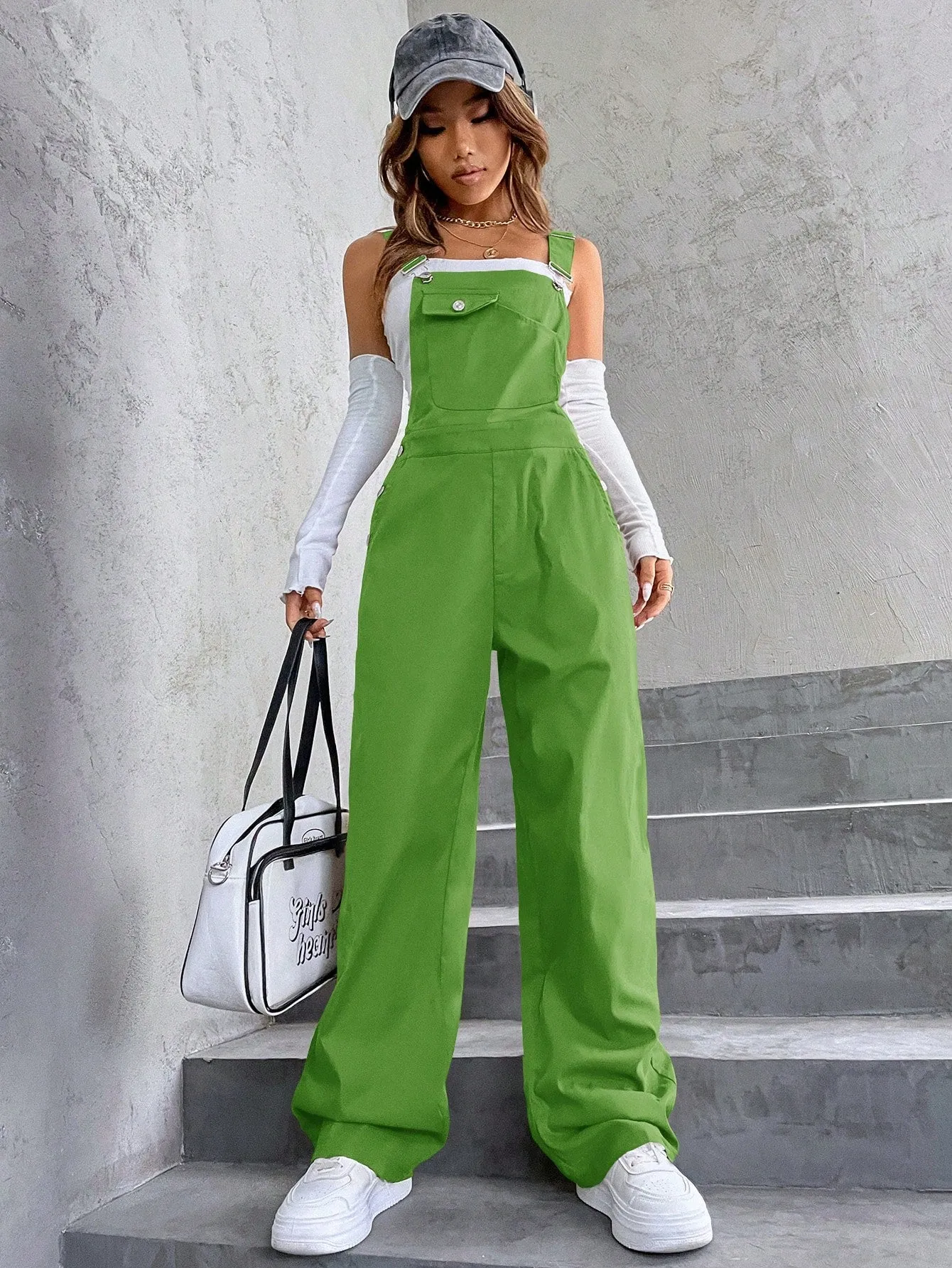 Flap Pocket Overall Jumpsuit Without Tube Top SS23