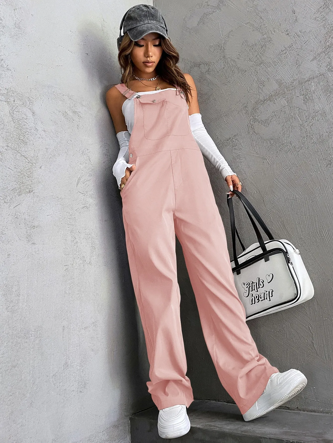 Flap Pocket Overall Jumpsuit Without Tube Top SS23