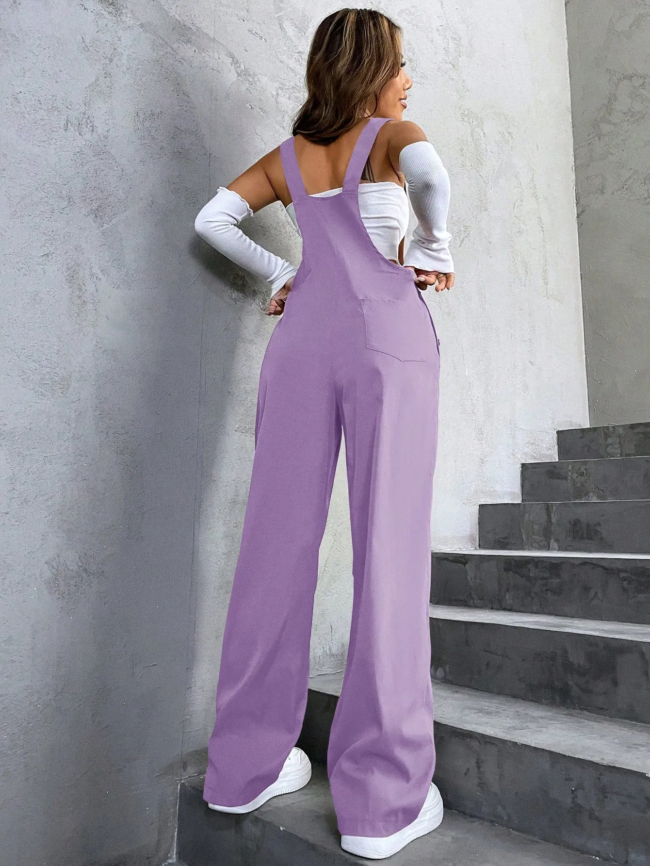 Flap Pocket Overall Jumpsuit Without Tube Top SS23