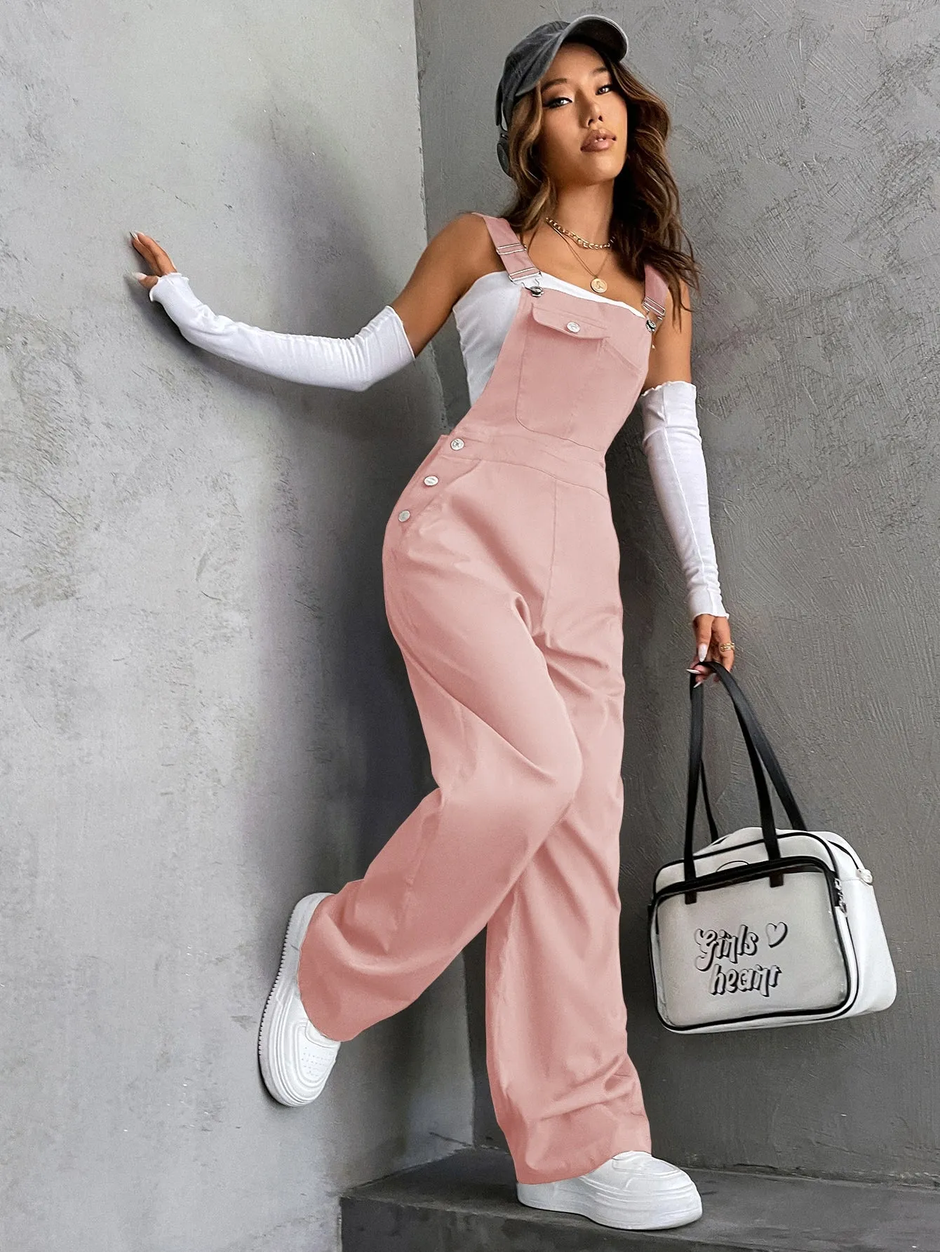 Flap Pocket Overall Jumpsuit Without Tube Top SS23