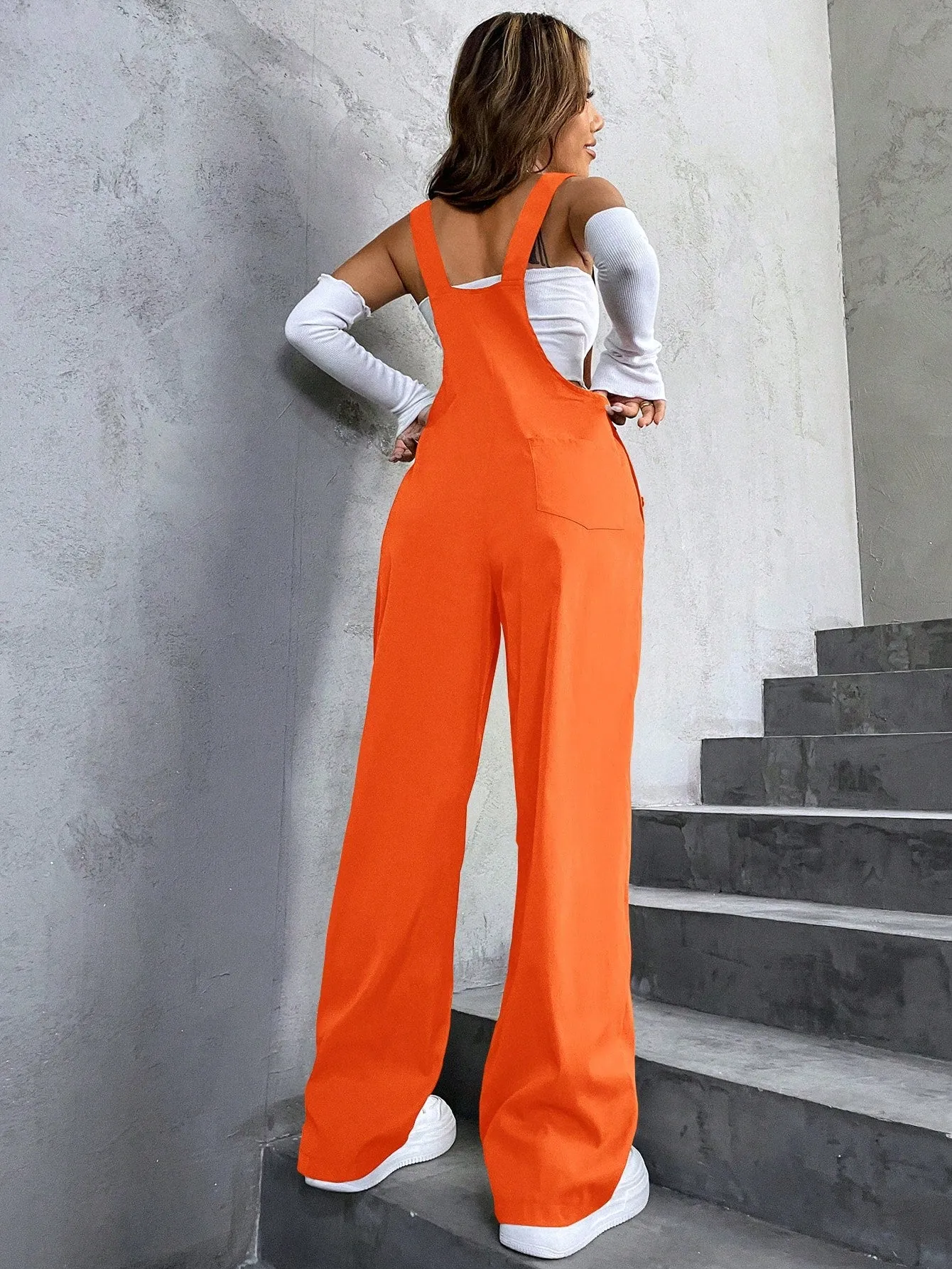 Flap Pocket Overall Jumpsuit Without Tube Top SS23