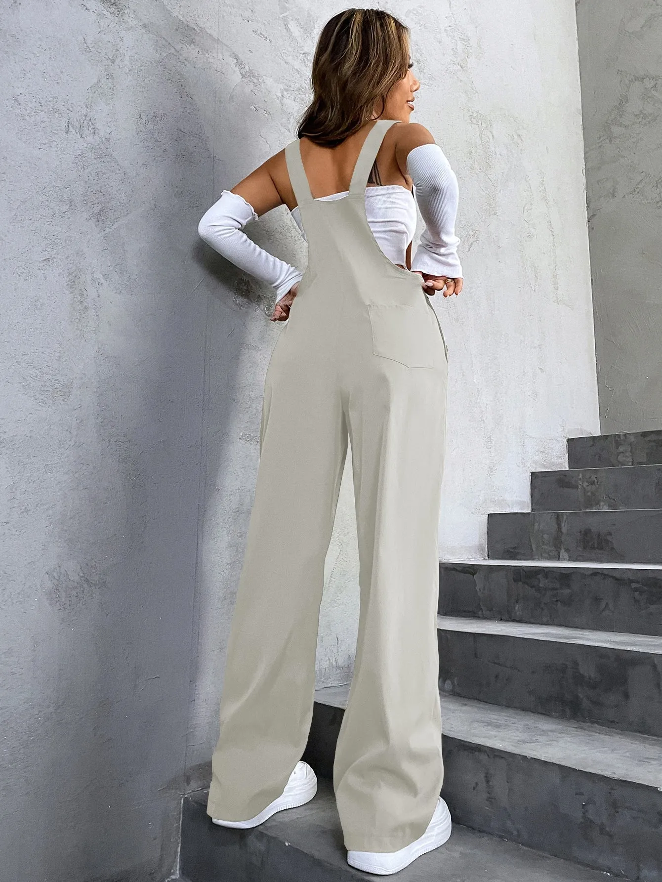 Flap Pocket Overall Jumpsuit Without Tube Top SS23