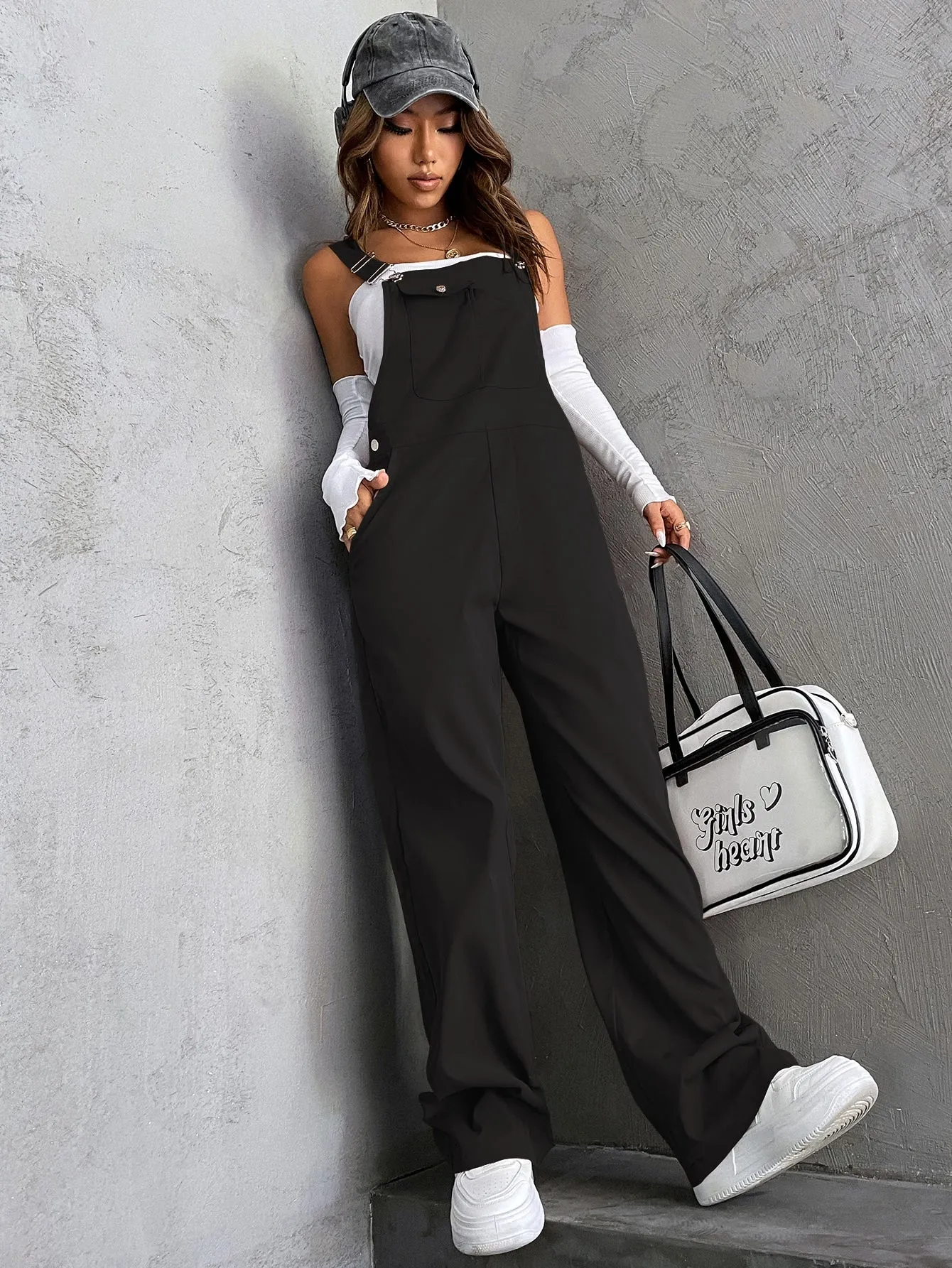 Flap Pocket Overall Jumpsuit Without Tube Top SS23