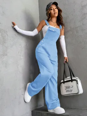 Flap Pocket Overall Jumpsuit Without Tube Top SS23