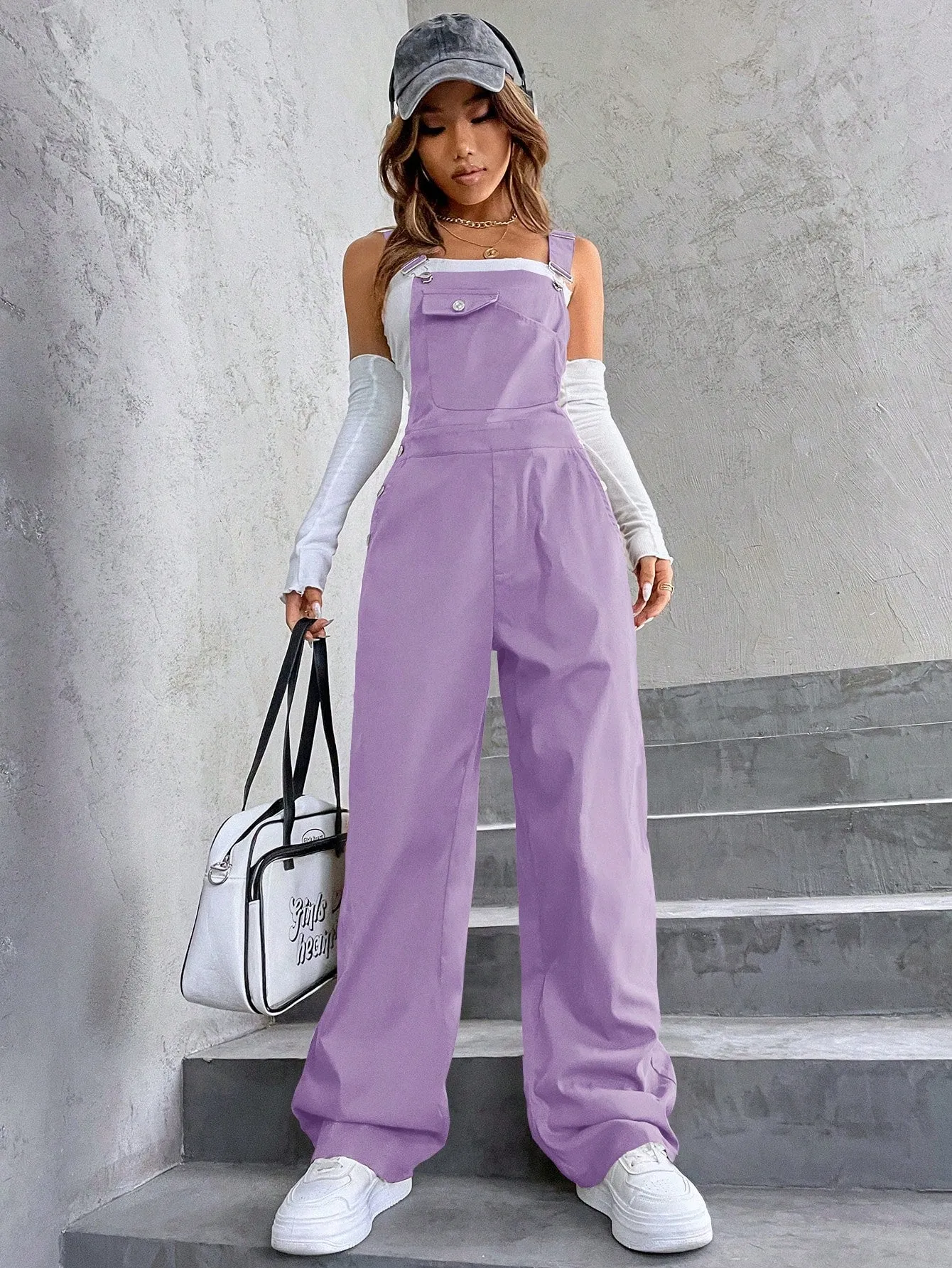 Flap Pocket Overall Jumpsuit Without Tube Top SS23