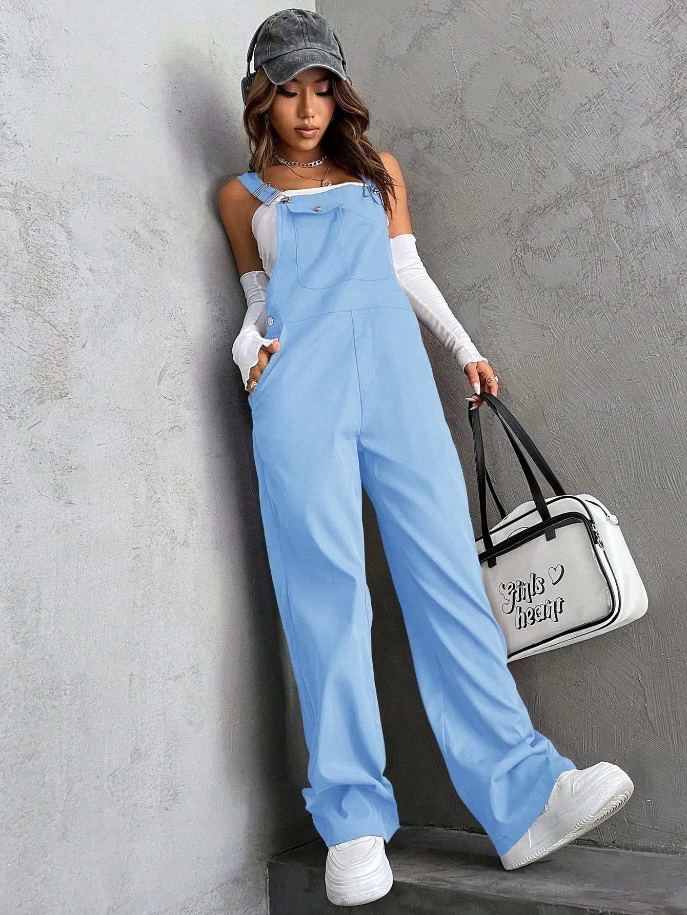 Flap Pocket Overall Jumpsuit Without Tube Top SS23