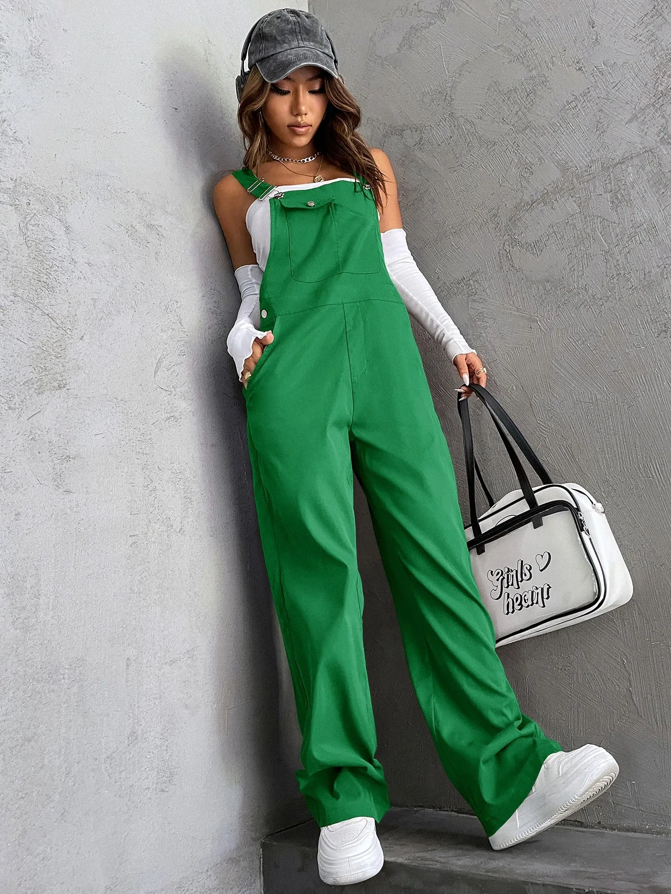 Flap Pocket Overall Jumpsuit Without Tube Top SS23