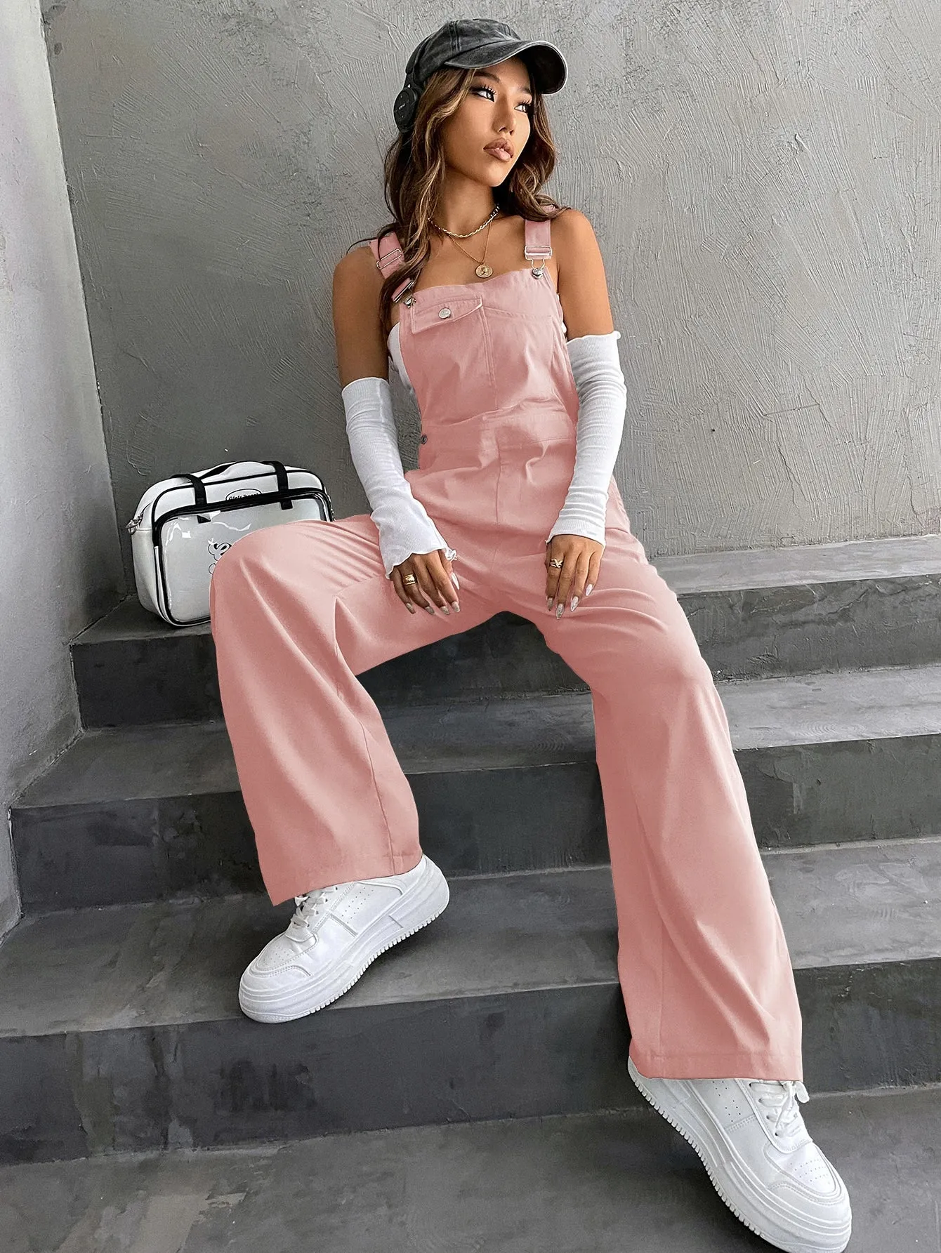 Flap Pocket Overall Jumpsuit Without Tube Top SS23