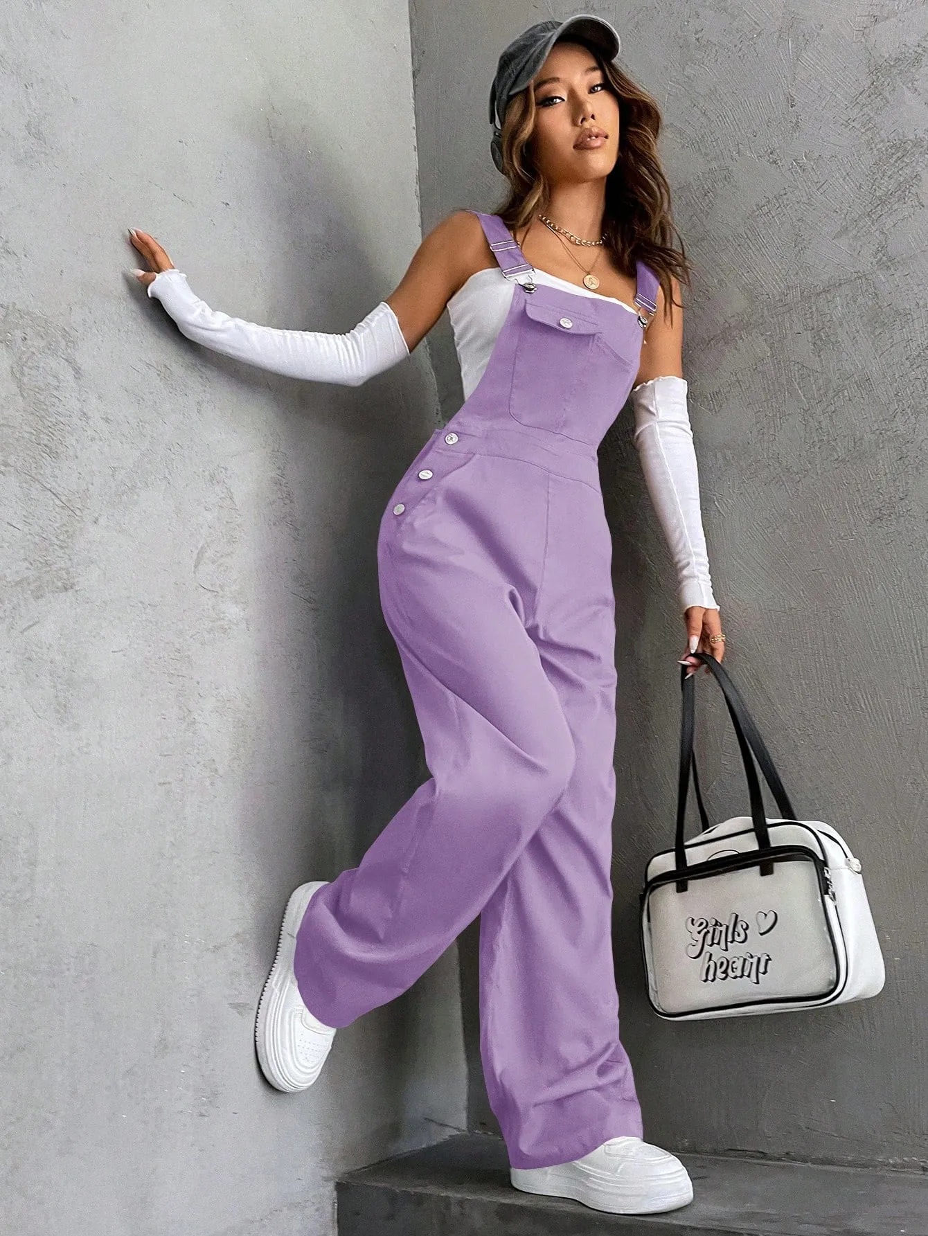 Flap Pocket Overall Jumpsuit Without Tube Top SS23