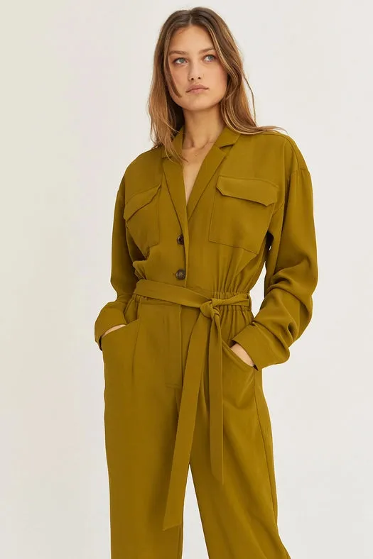 Flora Long Sleeve Utility Jumpsuit