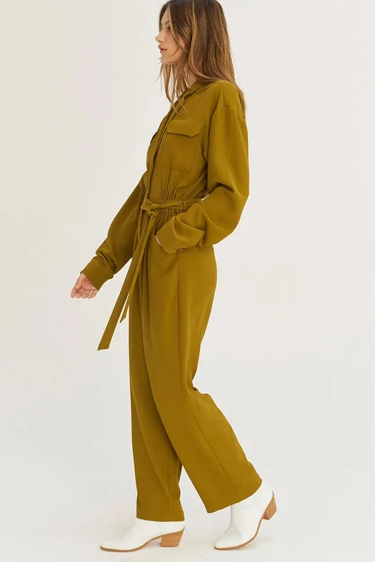 Flora Long Sleeve Utility Jumpsuit