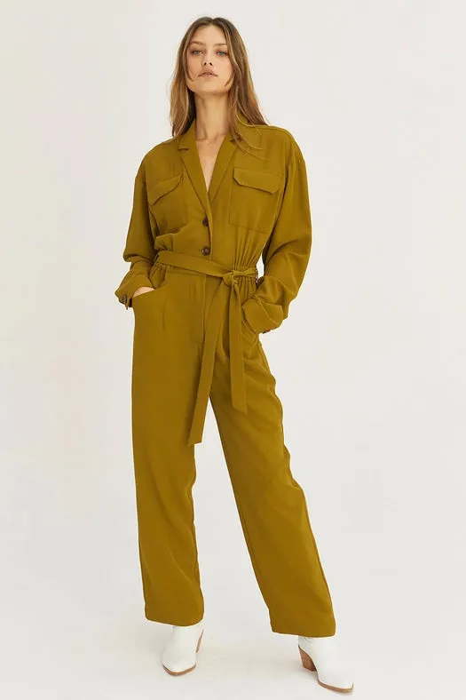 Flora Long Sleeve Utility Jumpsuit