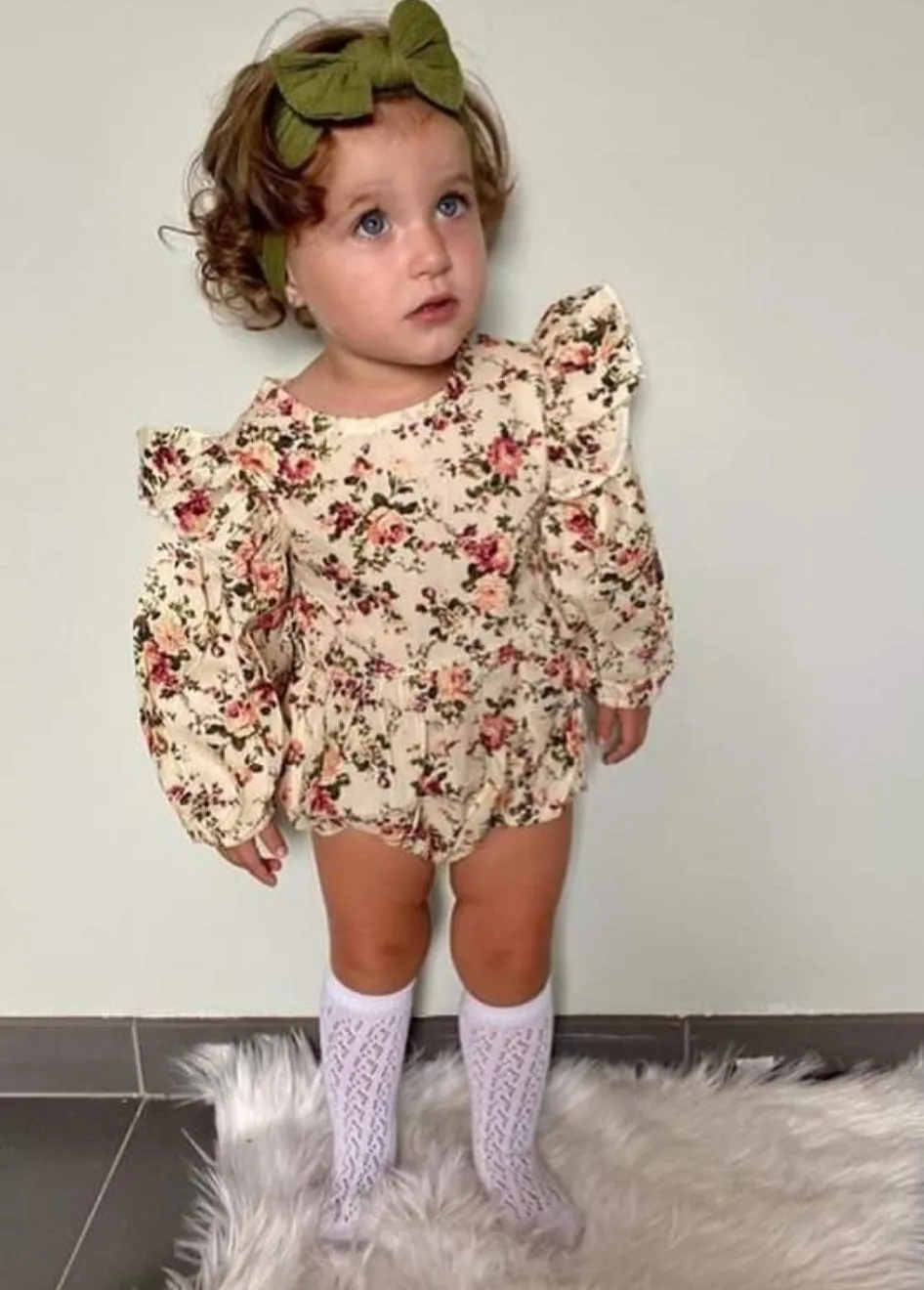 Floral Balloon Romper #100043