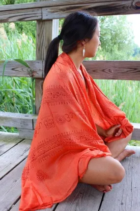 Free Coral OM Prayer Scarf With Order Over $50