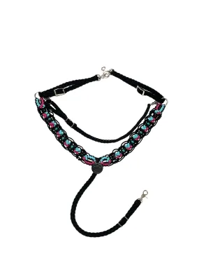 Gemstone fancy macrame  breast collar