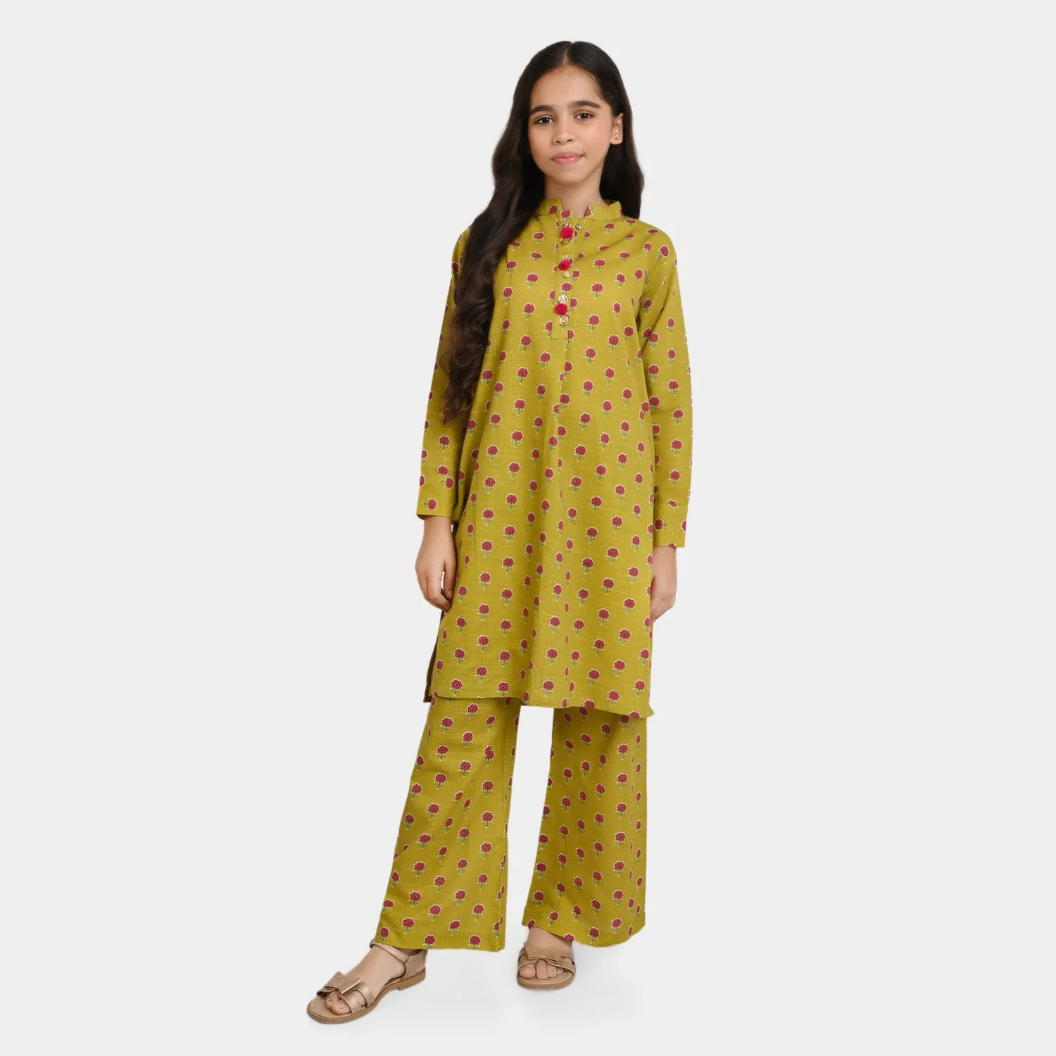 Girls khaddar 2Pcs Delicate-Green