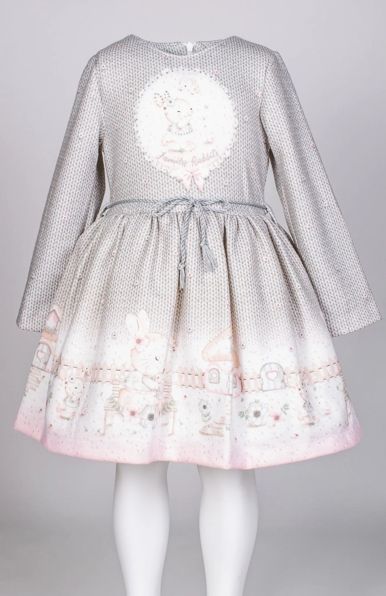 Girls Long Sleeve Dress Gray Color