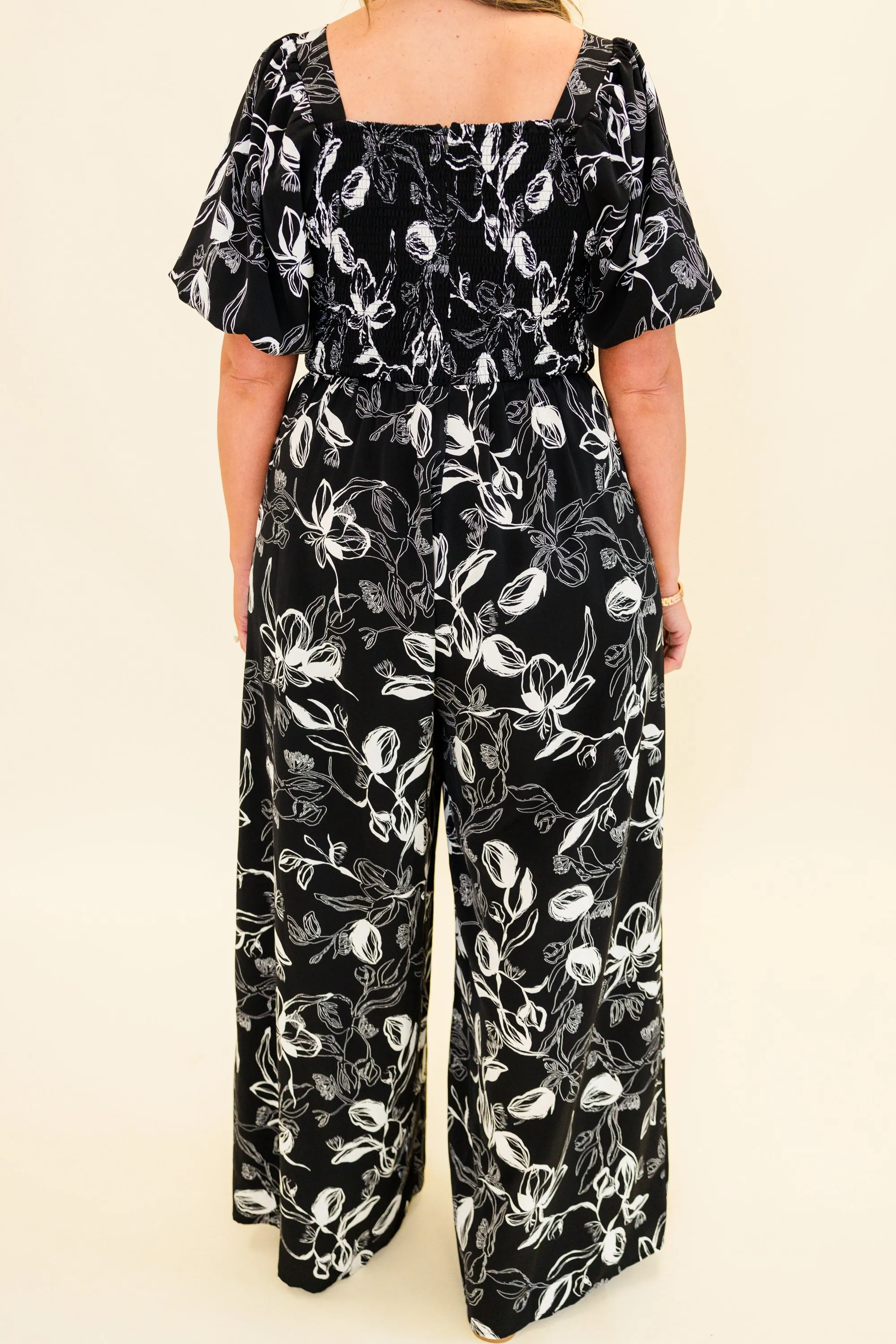 Goddess in the Garden Jumpsuit, Black