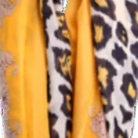 Gold Leopard Print Silk Hijab