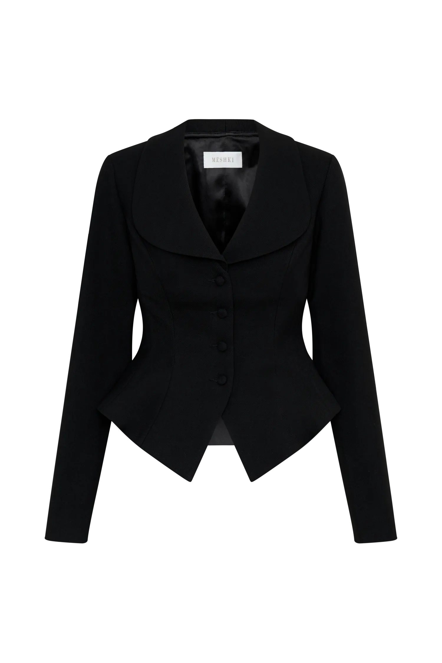 Gracia Suiting Long Sleeve Blazer - Black