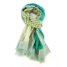 Green Geometric Design Scarf