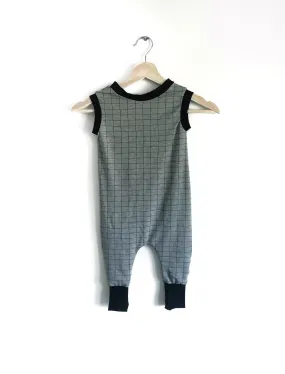 Grey Grid Tank Romper