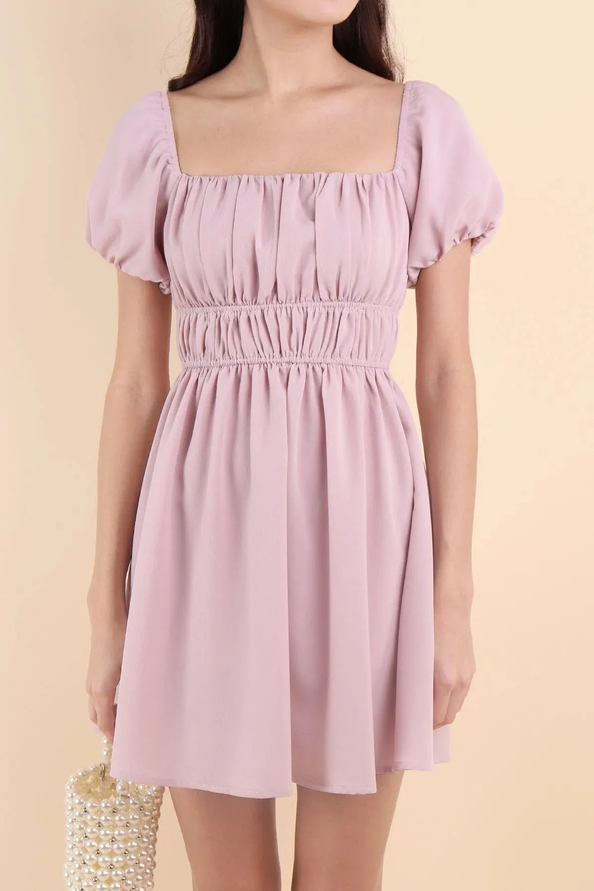 HAILEY SLEEVE ROMPER DRESS IN LILAC