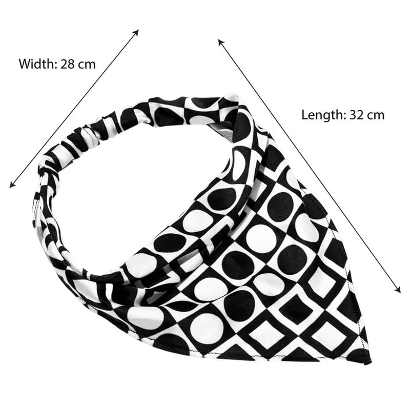 Hair Drama Co Monochrome Headscarf with elastics - Black