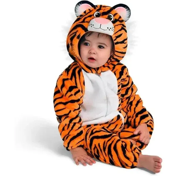 Halloween Unisex Toddler Tiger Outfit One-piece Zip-up Pajama