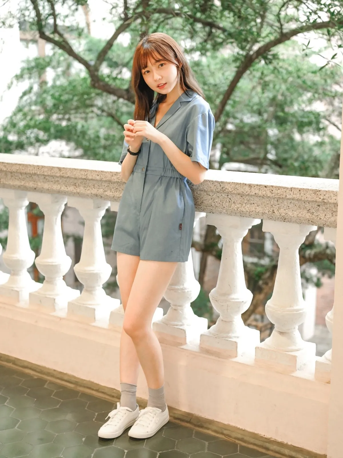 Hanna Classic Elasticated Romper DENIM*