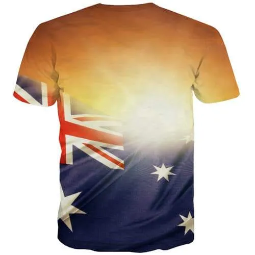 Harajuku T shirts Men Australian Flag T-shirts 3d Colorful Tshirts Casual Australia T shirts Funny Abstract Tshirts Cool