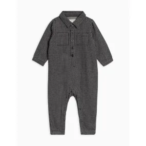 Houndstooth Locke Flannel Collared Romper - Kendi by Colored Organics