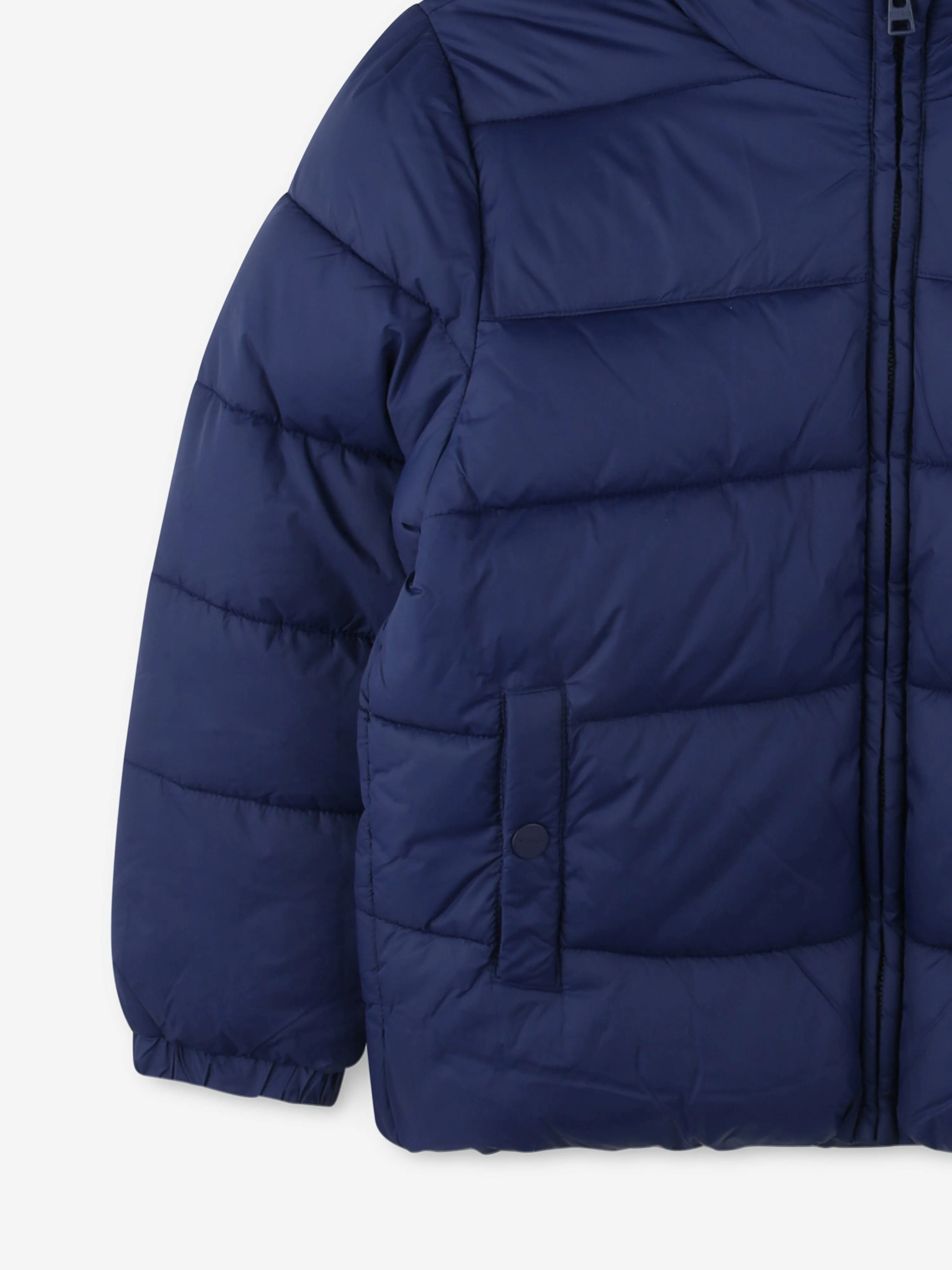 Hugo Boys Logo Puffer Jacket in Blue