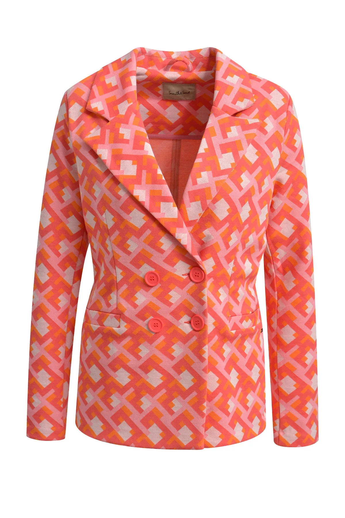 Jaquard Blazer flamingo print-Smith&Soul