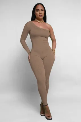 JG0364 One Long Sleeve Fitted Jumpsuits