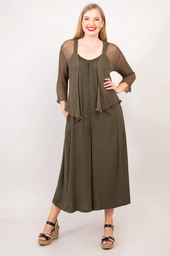 Joanna Jumpsuit, Khaki, Linen Bamboo