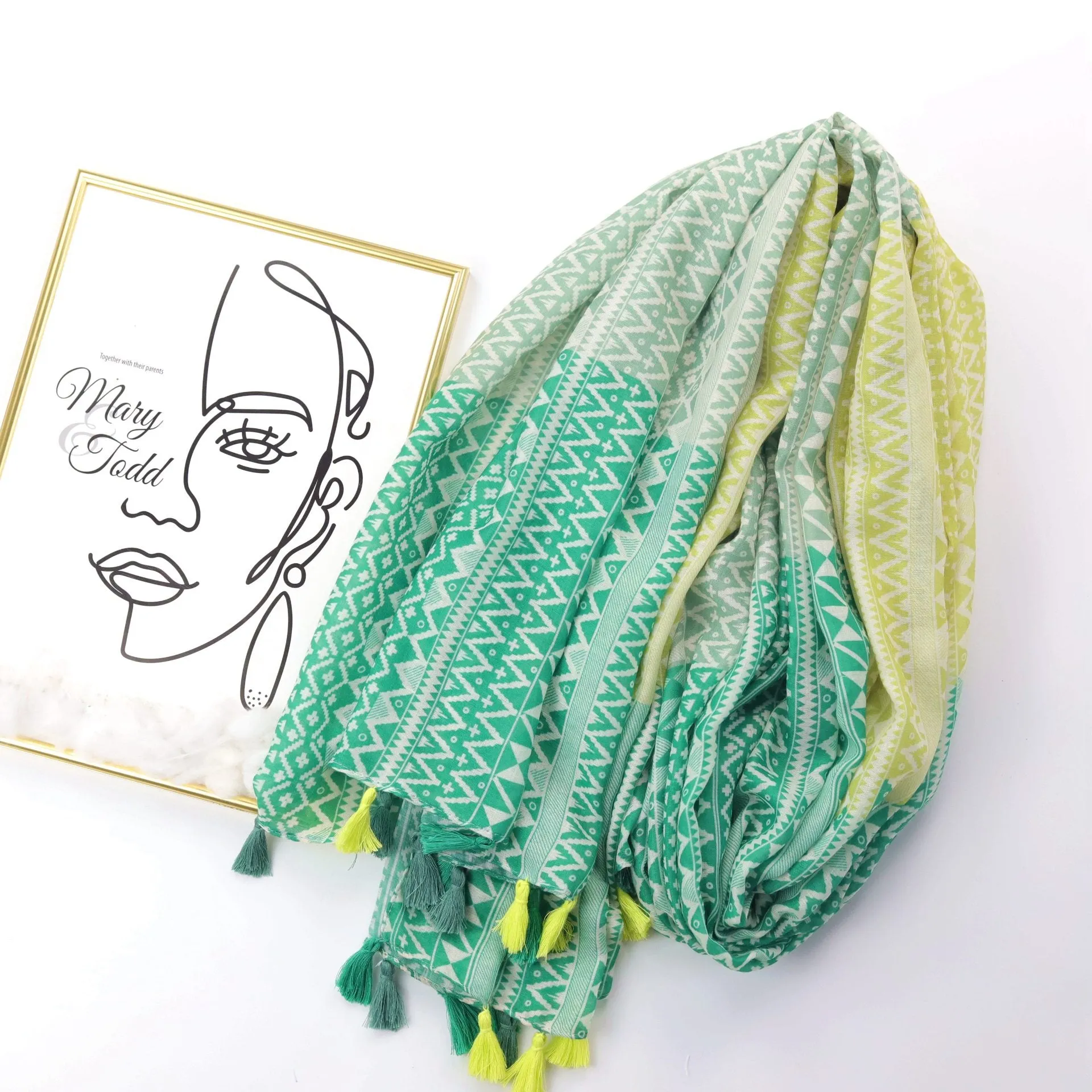 JY220701 rhomboid printed scarf