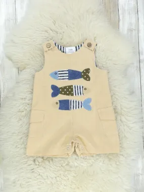 Khaki Blue Fishing Romper