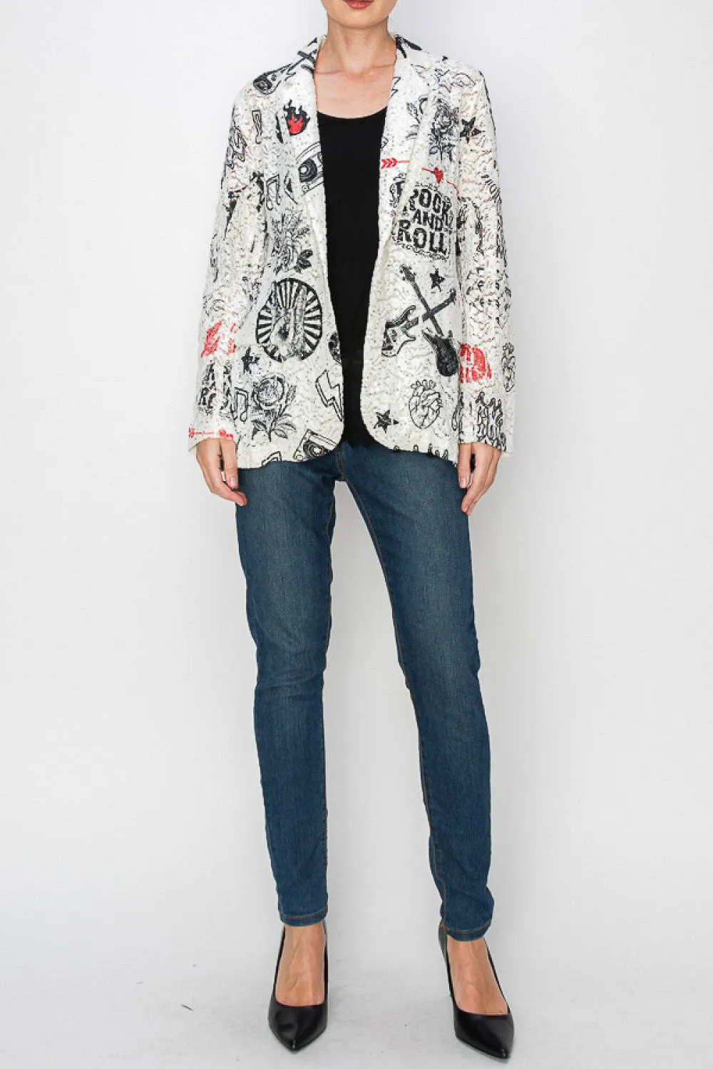 Lace and Sequin Rock n Roll Jacket #800