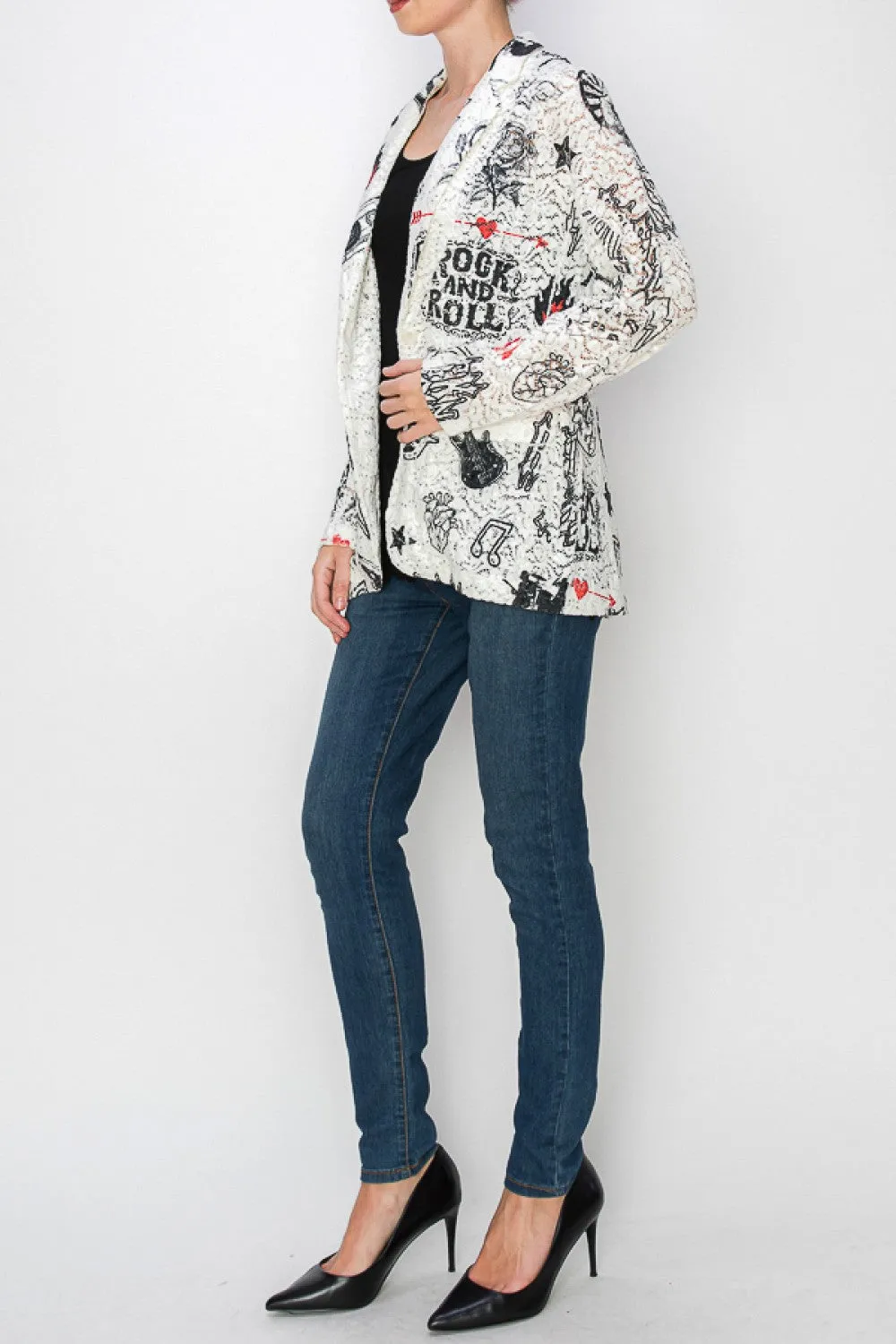 Lace and Sequin Rock n Roll Jacket #800